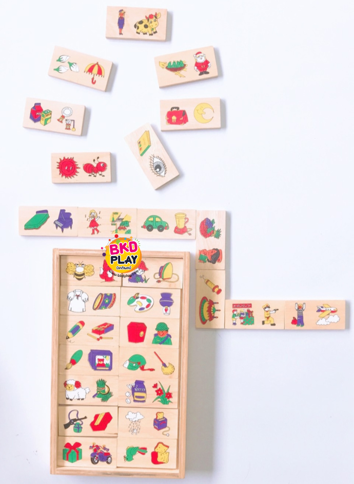 โดมิโความสัมพันธ์ , ของเล่นไม้, ของเล่นเสริมพัฒนาการ, ของเล่นเด็กอนุบาล, สื่อการสอนเด็กอนุบาล