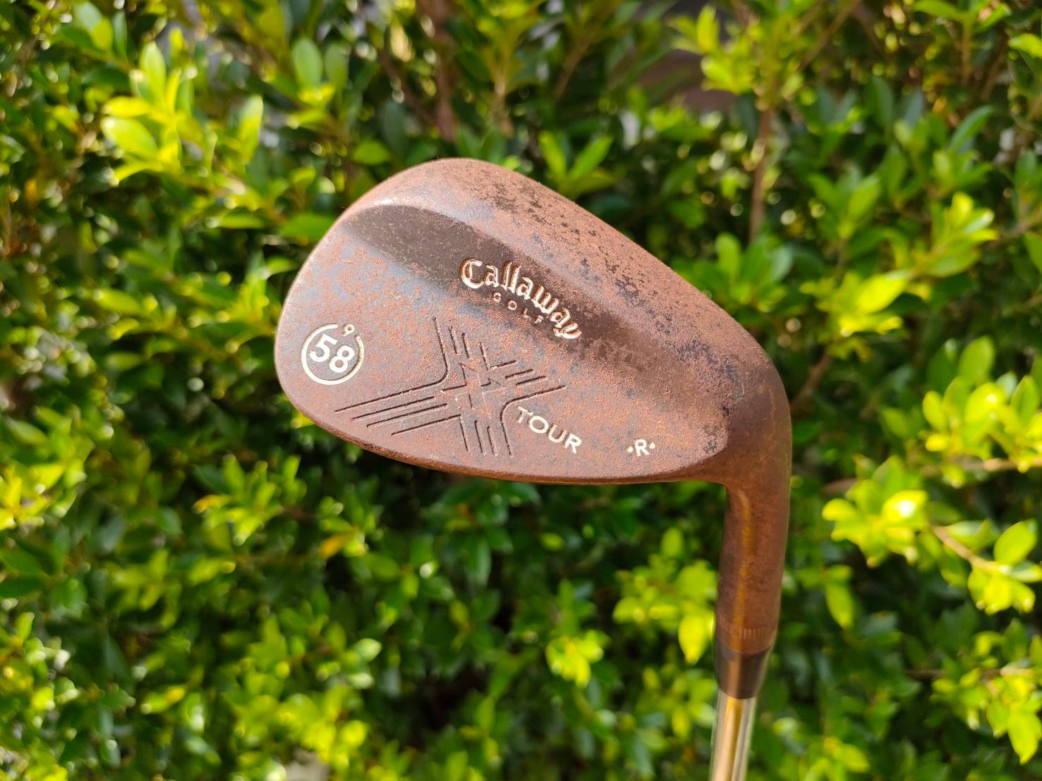 WEDGE CALLAWAY TOUR องศา 58 BOUNCE 09 รุ่นสนิม ก้าน CALLAWAY X TOUR FLEX WEDGE สุดยอดวัสดุ เนื้อพรีเมี่ยมเหล็กแท้ไม่เคลือบ ให้ความรู้สึกที่นุ่มสุดยอดและสปินได้สูงสุด