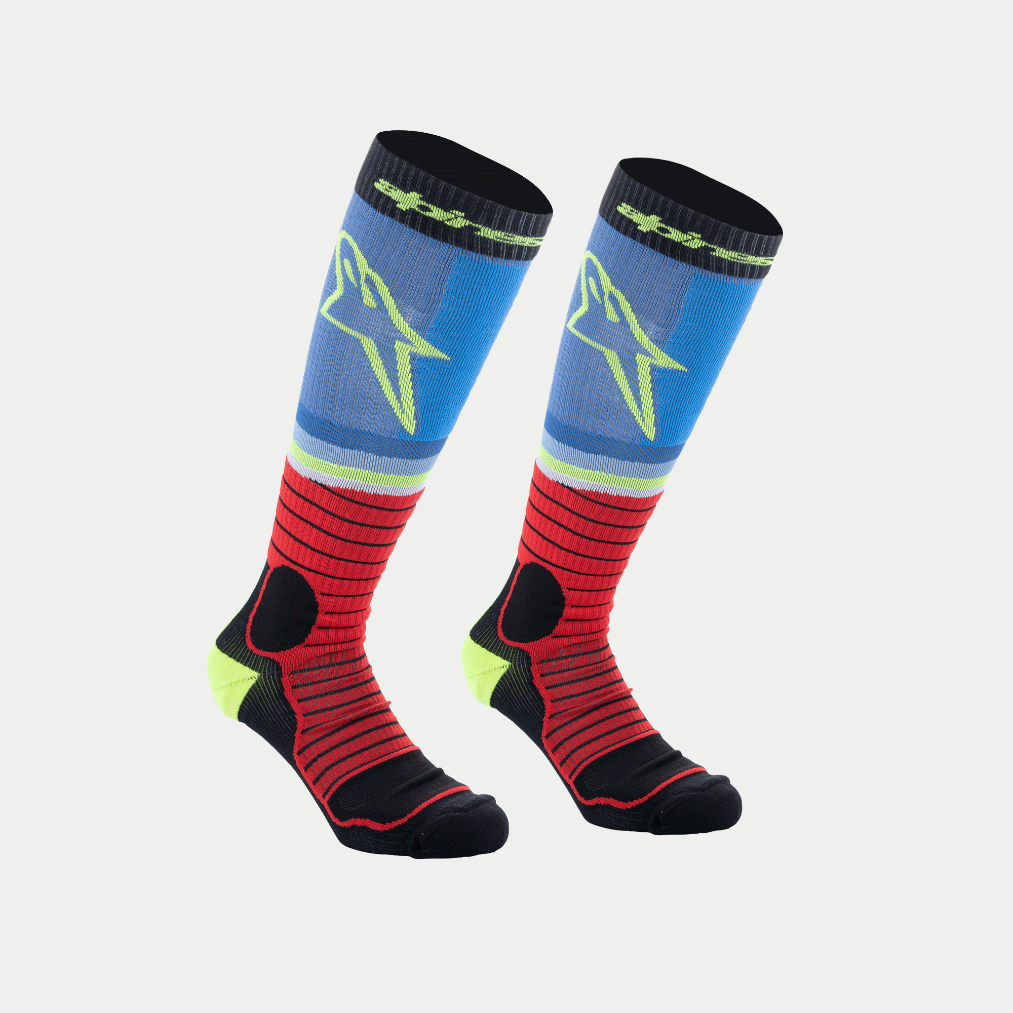 ถุงเท้า Alpinestars MX Pro Socks V2 - Black/Red/Light Blue