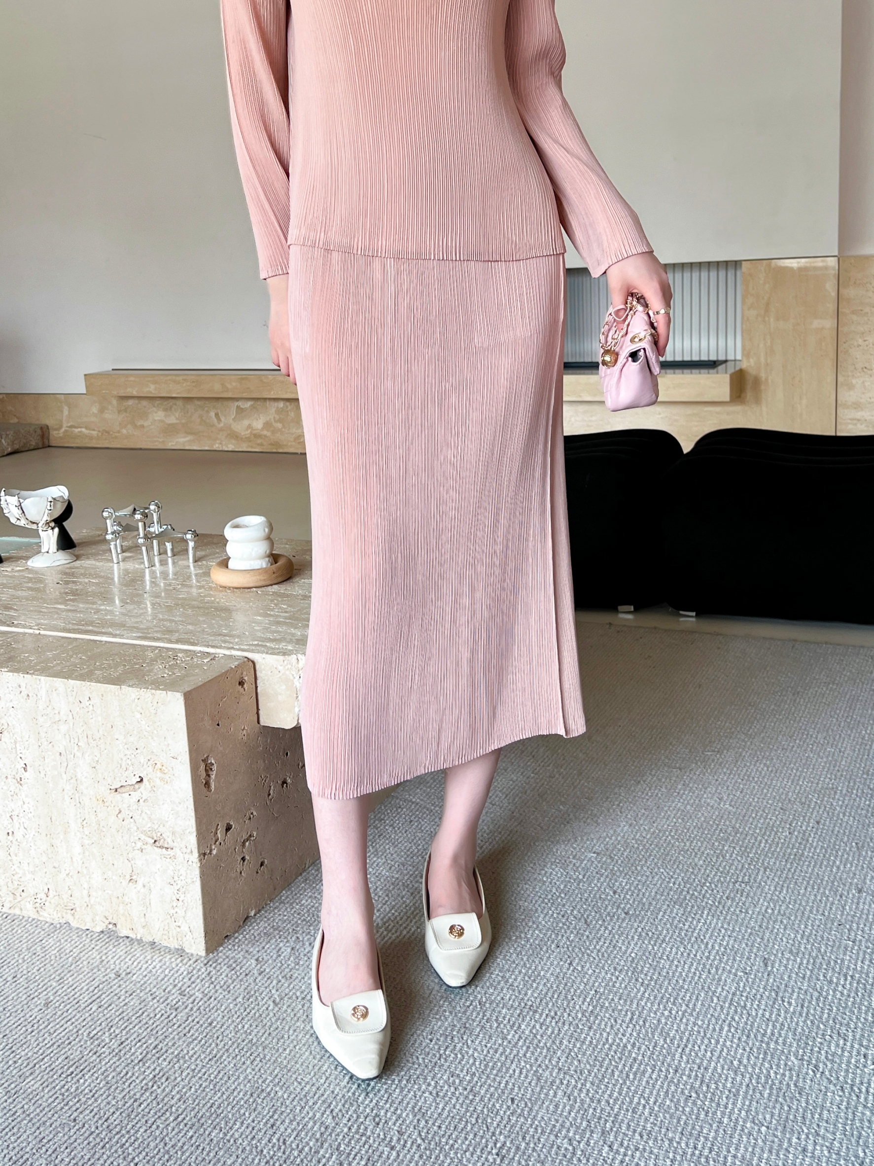 ปรับราคาลง20%!! ยาว 33นิ้ว! 2MUAY รุ่น GJO11044 กระโปรงพลีทผ้าแมตต์ PRNCIL PLEATED SKIRT 10 สี FREE SIZE