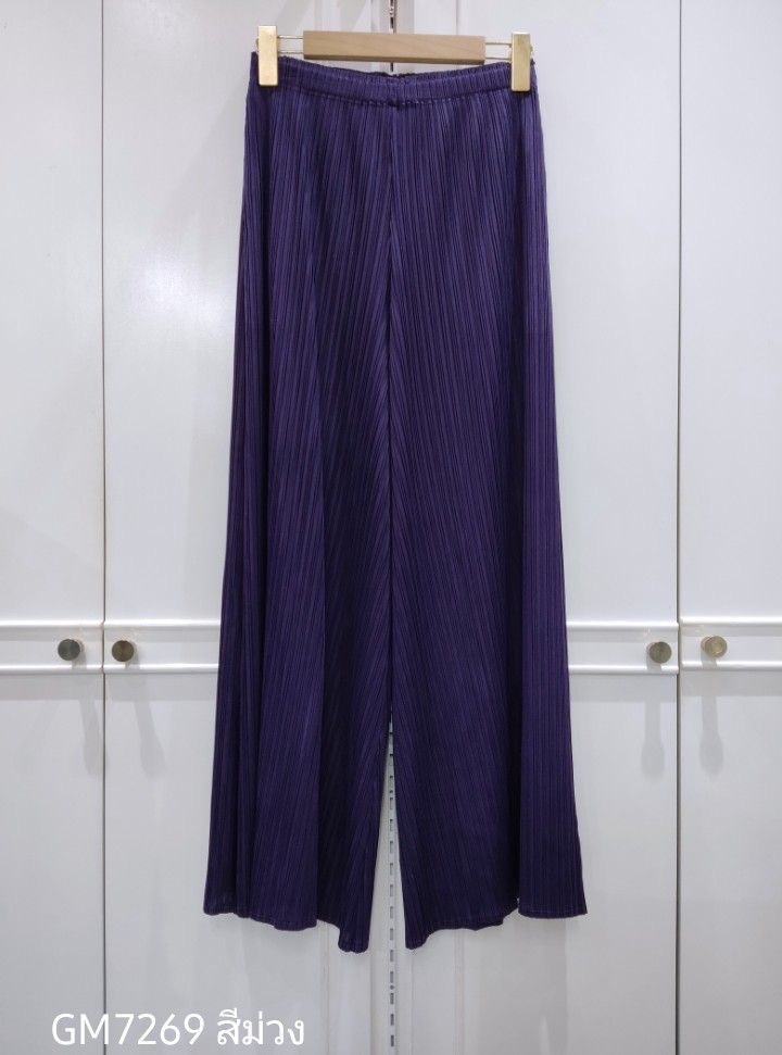 ยาว 36.5 นิ้ว 2MUAY รุ่น GM7269 กางเกงอัดพลีท WIDE LEG PLEATED PANTS 15 สี FREE SIZE