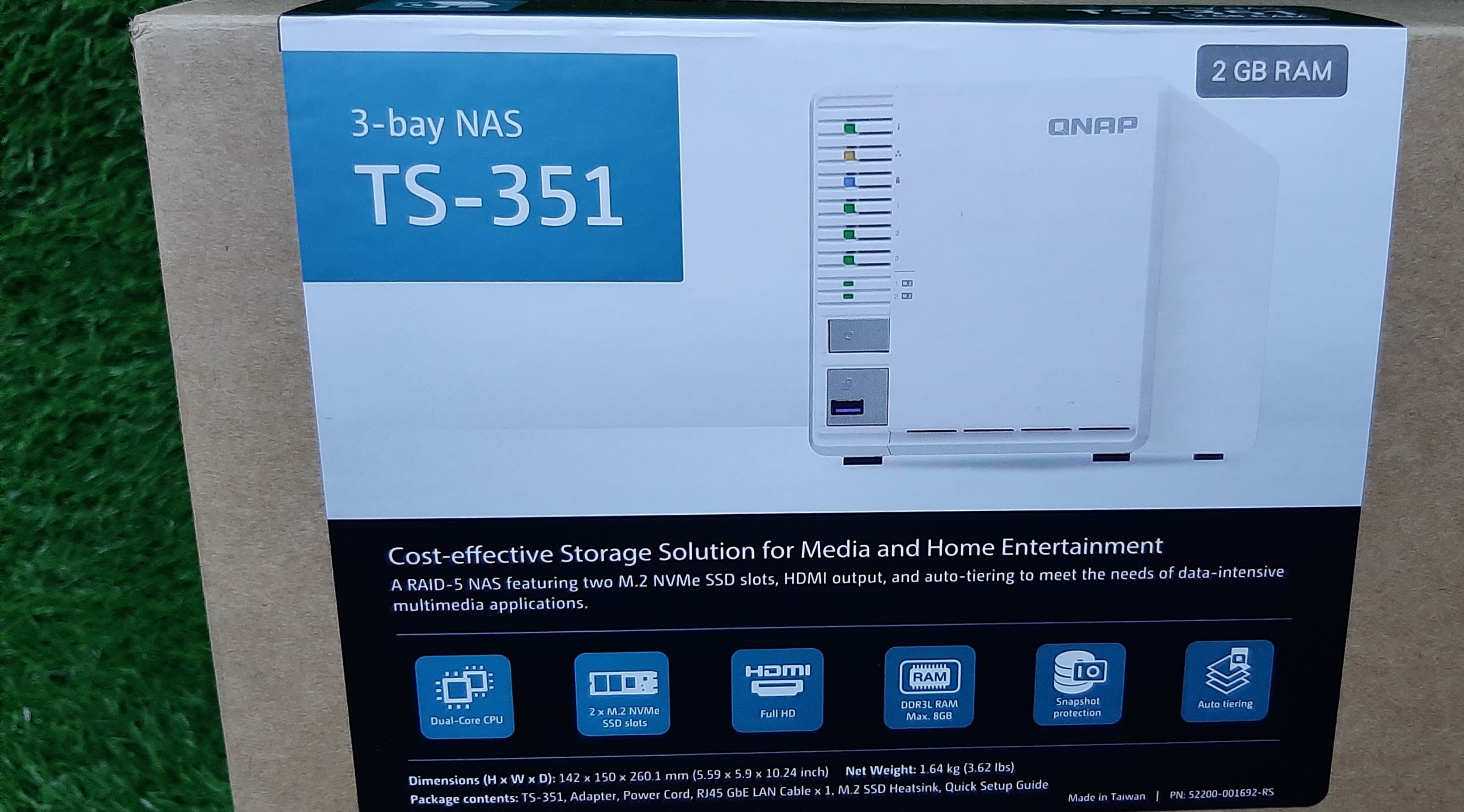 QNap มือสอง รุ่น TS-351 3Bay (4TB x3) ประกันร้าน 1 เดือน