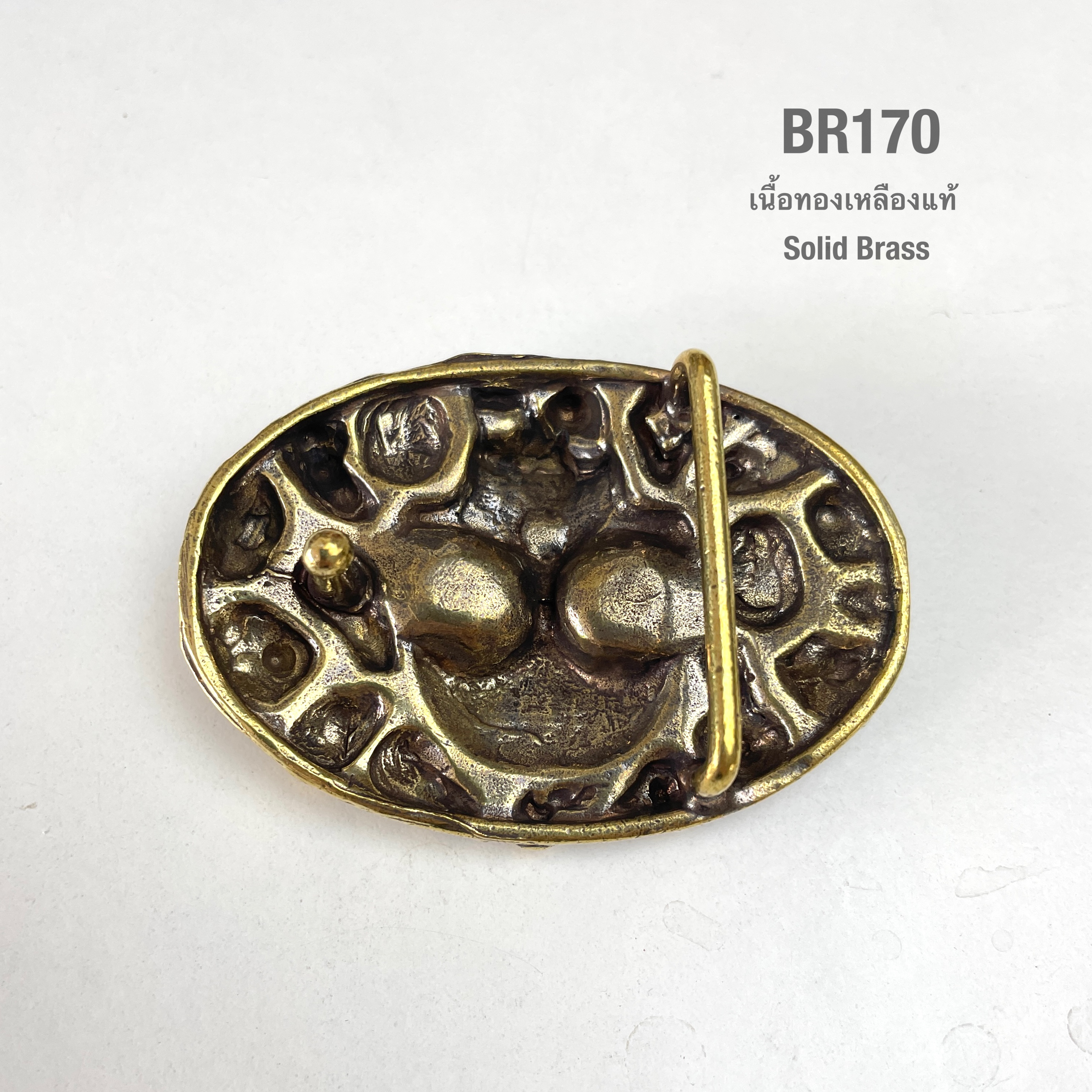 BR170 หัวเข็มขัดทองเหลืองหัวกระโหลกเหมาะกับสายหนัง 42 มิล ** ราคาต่อชิิ้น**