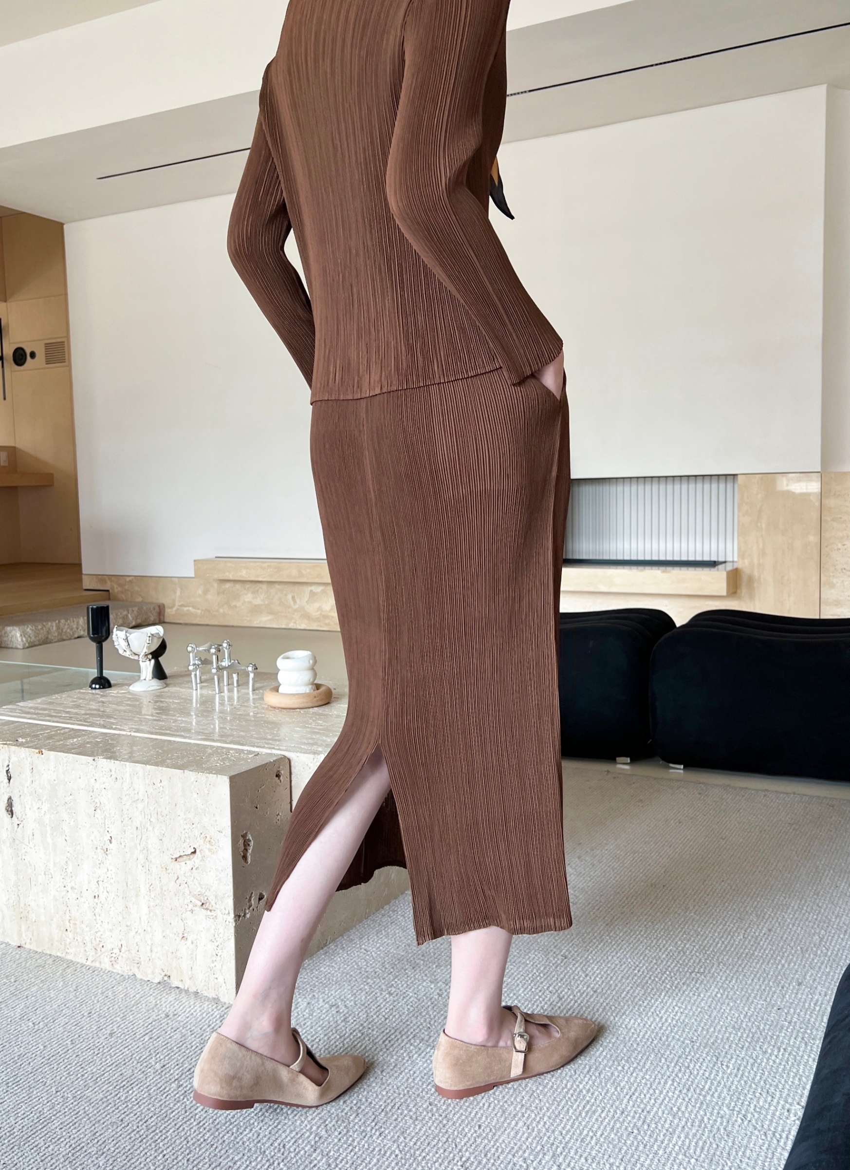 ปรับราคาลง20%!! ยาว 33นิ้ว! 2MUAY รุ่น GJO11044 กระโปรงพลีทผ้าแมตต์ PRNCIL PLEATED SKIRT 10 สี FREE SIZE