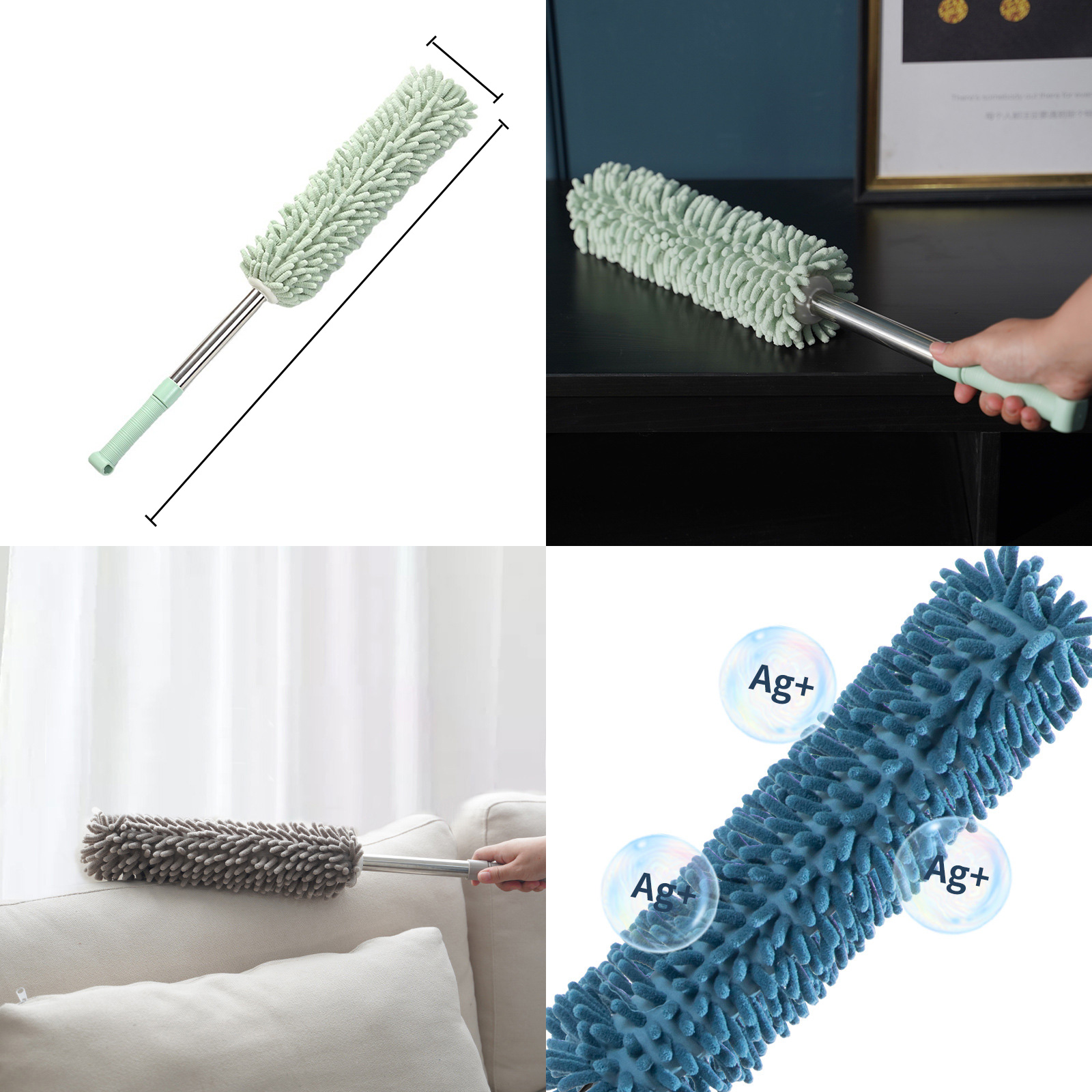 ไม้ปัดฝุ่นด้ามยืดหด 83cm ~ 2.8m / ด้ามยืดหด1m มีให้เลือกหลายสี ขนแปรงออนนุ่ม เข้าได้ทุกซอก ทุกมุม วัสดุคุณภาพดี แข็งแรง