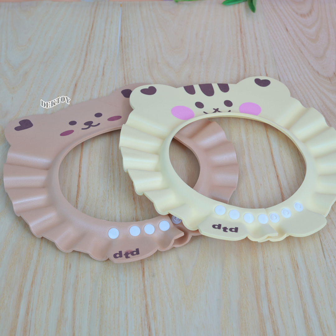 PAPABABY หมวกอาบน้ำเด็ก Shower Cap หมวกกันแชมพู รุ่นTCAT003 ใส่ตัดผมได้ หมวกกันน้ำเข้าตาเด็ก หมวกอาบน้ำเด็ก 6M+