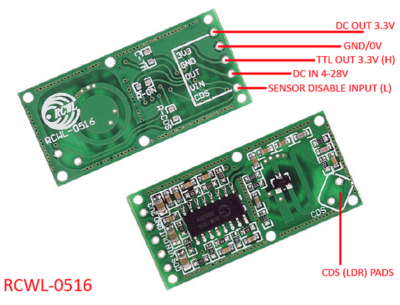 เซนเซอร์ตรวจจับการเคลื่อนไหว ช่วงกว้าง 5-9m RCWL-0516 Microwave Radar sensor switch module for arduino