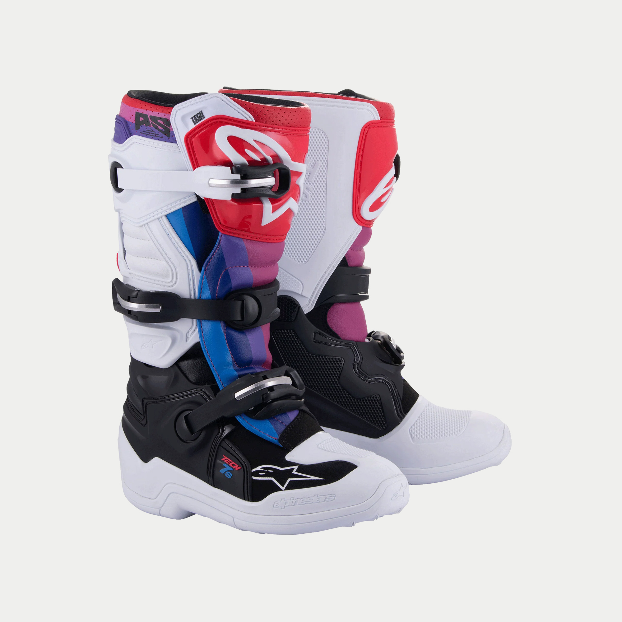 รองเท้าเด็ก Alpinestars Tech 7s Boot - White/Black/Rainbow