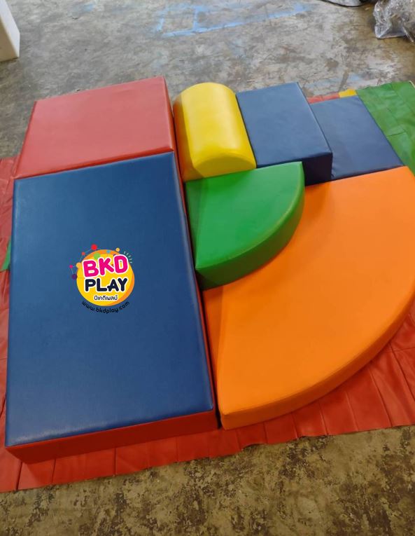ชุดปีนป่ายนุ่ม3ด้านเข้ามุม บันไดไต่เขา ปีนป่ายนุ่ม สไลเดอร์ pvc, ,เบาะนุ่มนิ่ม, soft play, indoor playground เครื่องเล่นสนามในร่ม มุมเด็ก kid zone