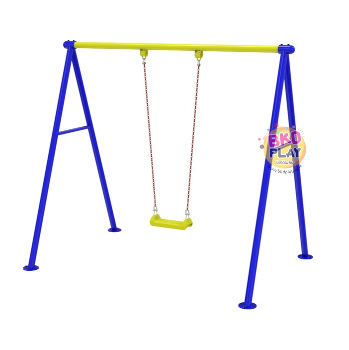 เครื่องเล่นสนามกลางแจ้ง โครงสร้างเหล็ก ชุดชิงช้า1ที่นั่ง อนุบาล มาตรฐาน มอก. Outdoor Playground, ราคาโรงงาน ผลิตในไทย