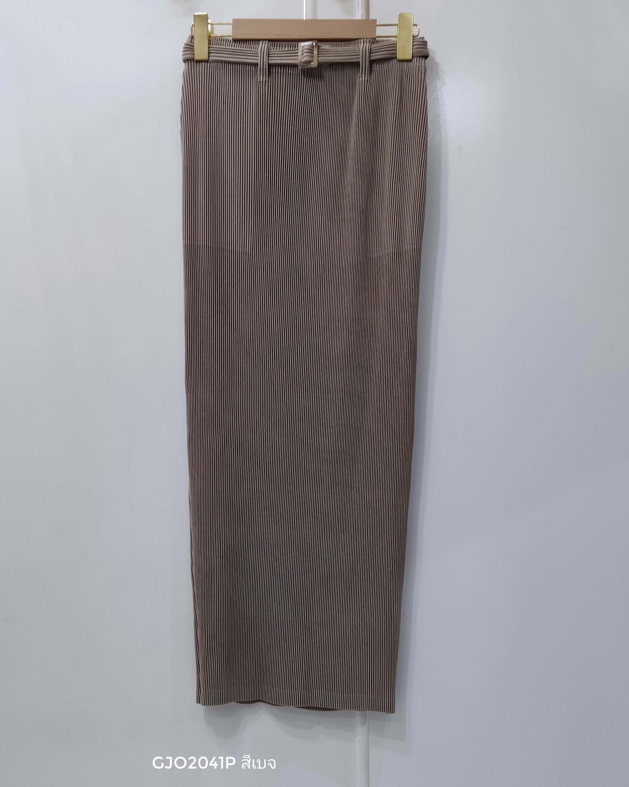 2MUAY รุ่น GJO2041P กระโปรงอัดพลีท THICK PENCIL PLEATED SKIRT 4 สี FREE SIZE