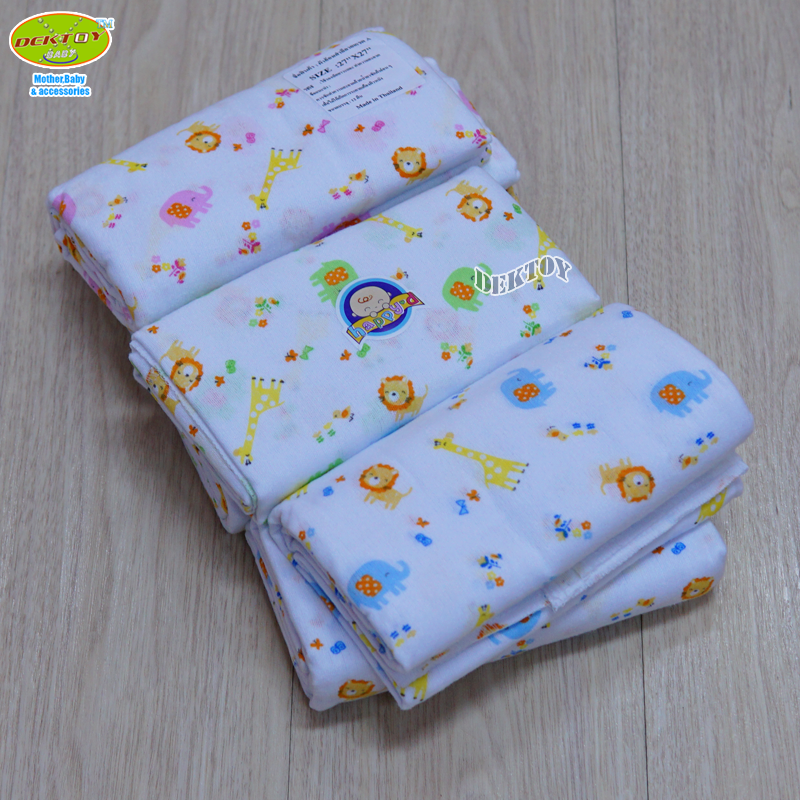 Baby World ผ้าอ้อมสำลี ไซส์ 27 x 27 นิ้ว แพ็ค 12 ผืน คละลาย