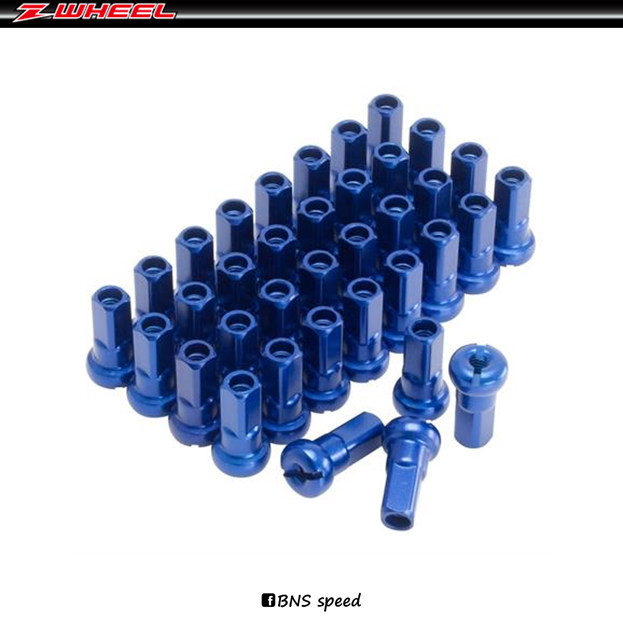 หัวซี่ Z-Wheel Aluminum Nipple Set KLX140/KLX230L/R น้ำเงิน