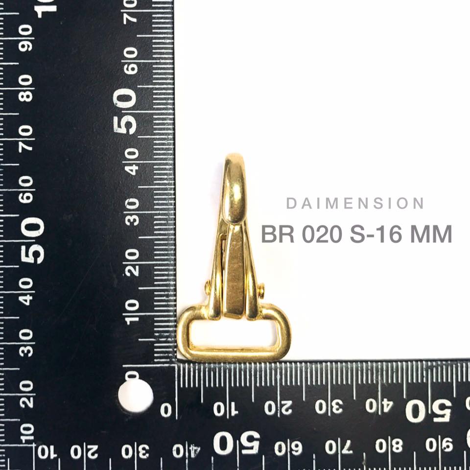 ฺBR020 ตะขอเกี่ยวกระเป๋า ห่วงสี่เหลี่ยม ทองเหลืองแท้ leatherbrass**ราคาต่อชิ้น**