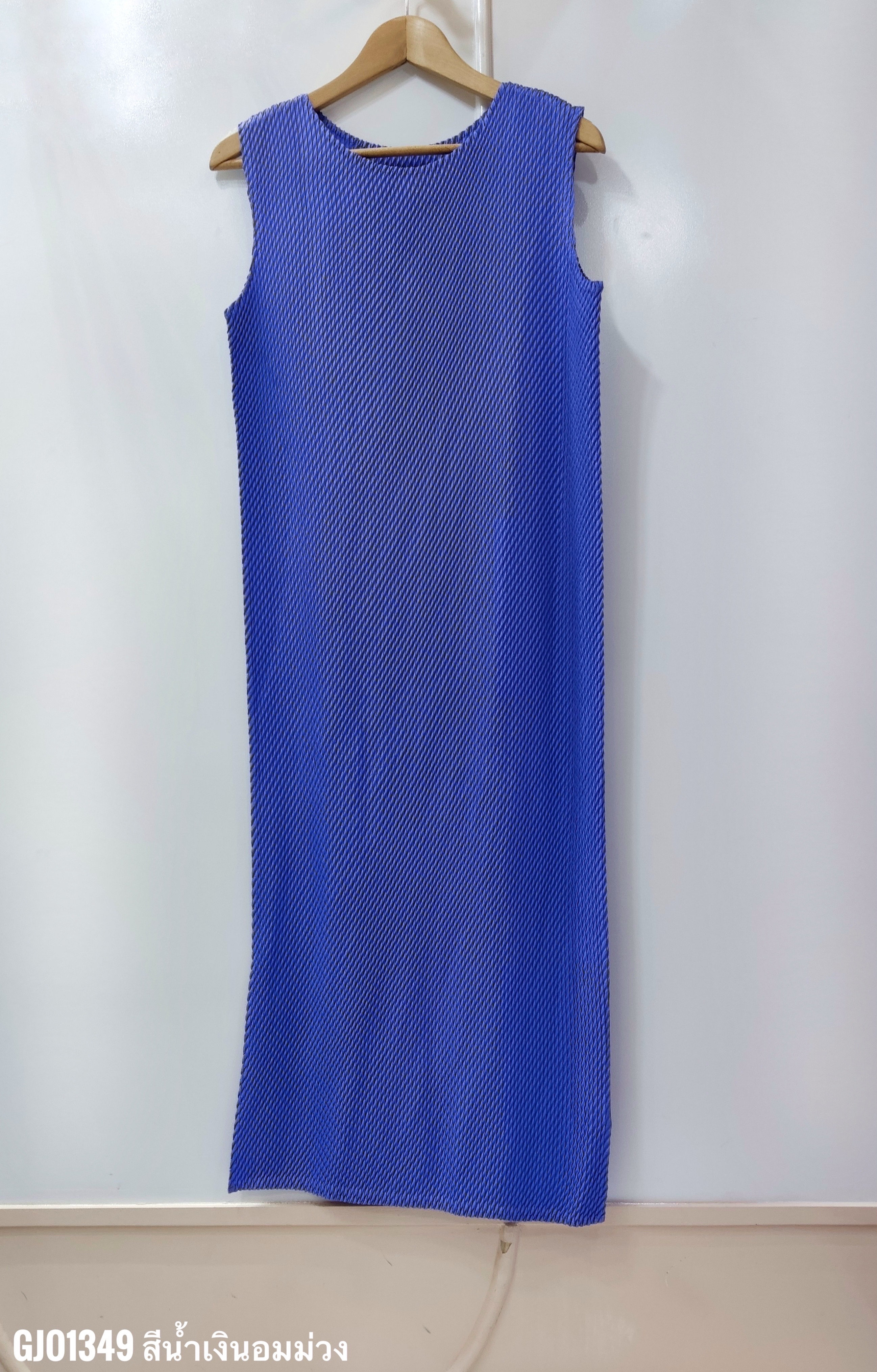 2MUAY รุ่น GJO1349 เดรสอัดพลีทคุณภาพ SLEEVELESS DOUBLE PLEATED DRESS 7 สี FREE SIZE