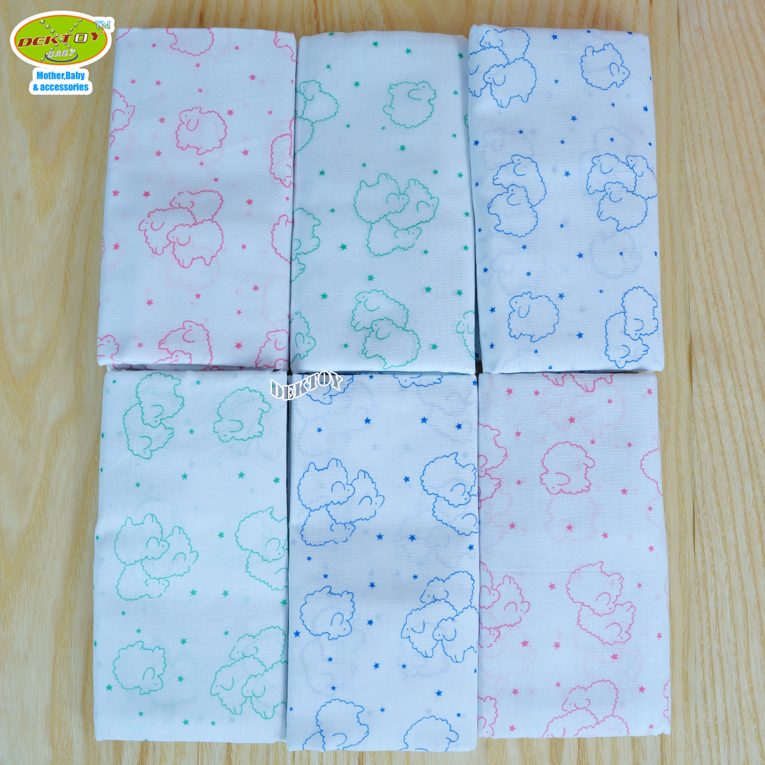 Gold Baby ผ้าอ้อมสาลู 2 ชั้นเกรดA ลายแกะ 12 ผืน