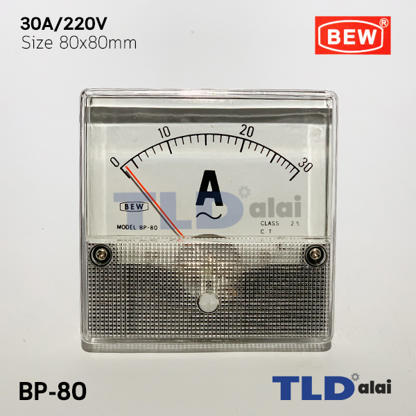 พาแนลมิเตอร์ แบบเข็ม ขนาด 30A ขนาด 80x80 mm. รุ่น BP-80 พร้อมอุปกรณ์ยึด Panel Meter ตัววัดความถี่ไฟฟ้า (Analog Frequency Panel Meter)