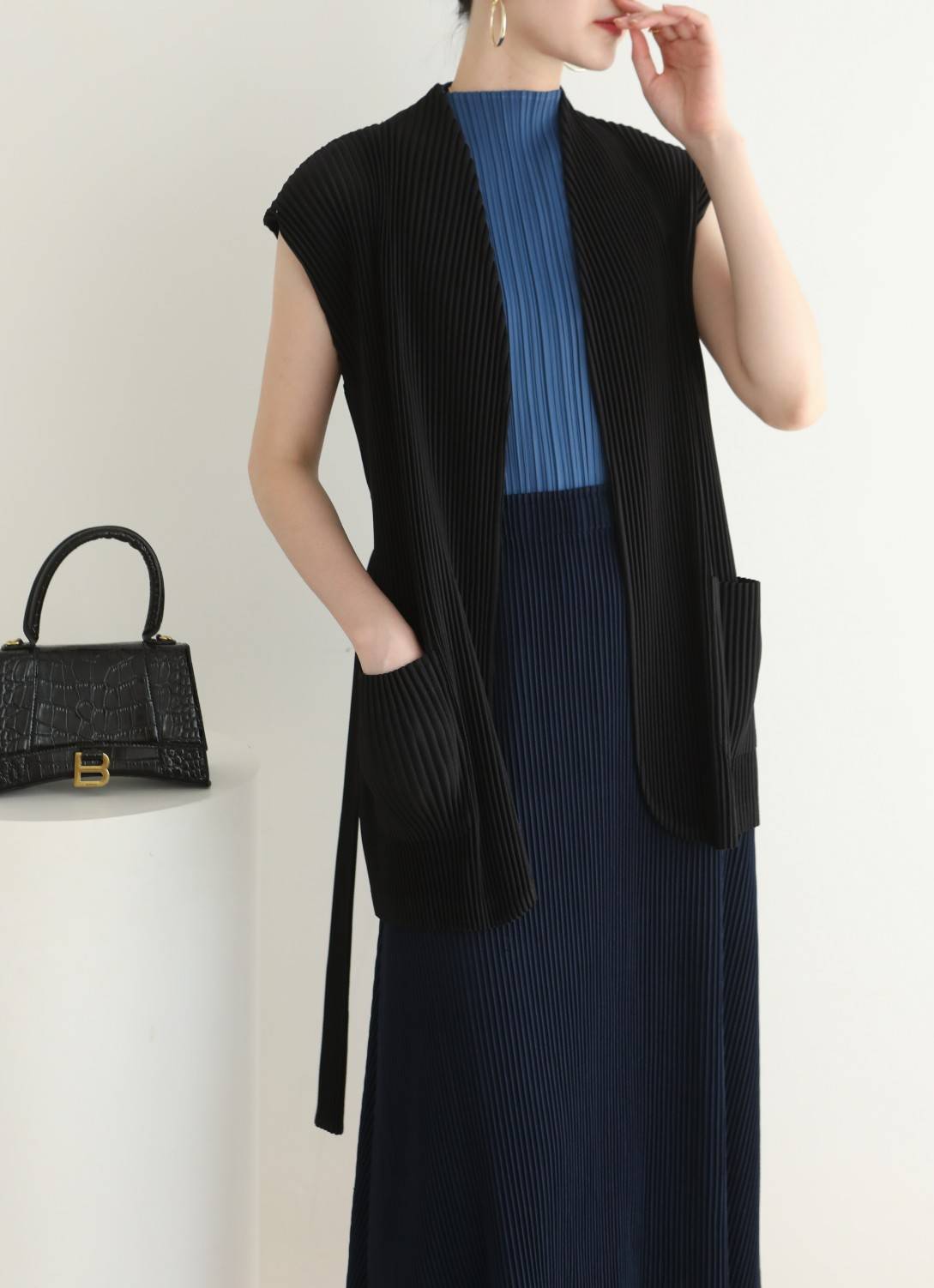 2MUAY รุ่น GJO8760 THICK WAIST TIE PLEAT CARDIGAN เสื้อคลุมผู้หญิง เสื้อคลุมพลีทคุณภาพ 8สี FREE SIZE