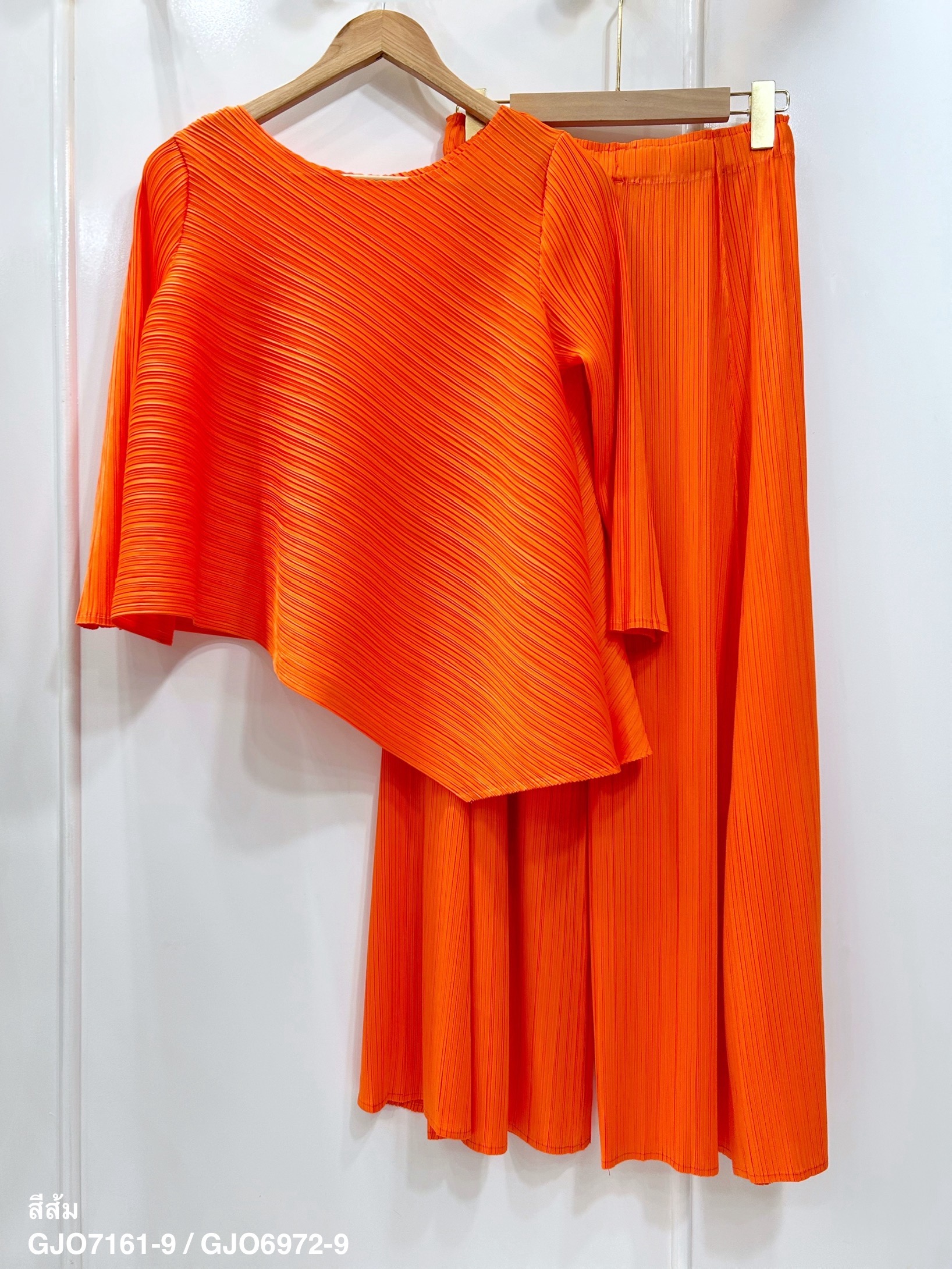 กก ยาว 37.5นิ้ว 2MUAY รุ่น GJO7161 / GJO6972 ASYMMETRIC PLEATED SET ชุดอัดพลีท เซ็ตพลีทคุณภาพ 5สี FREE SIZE