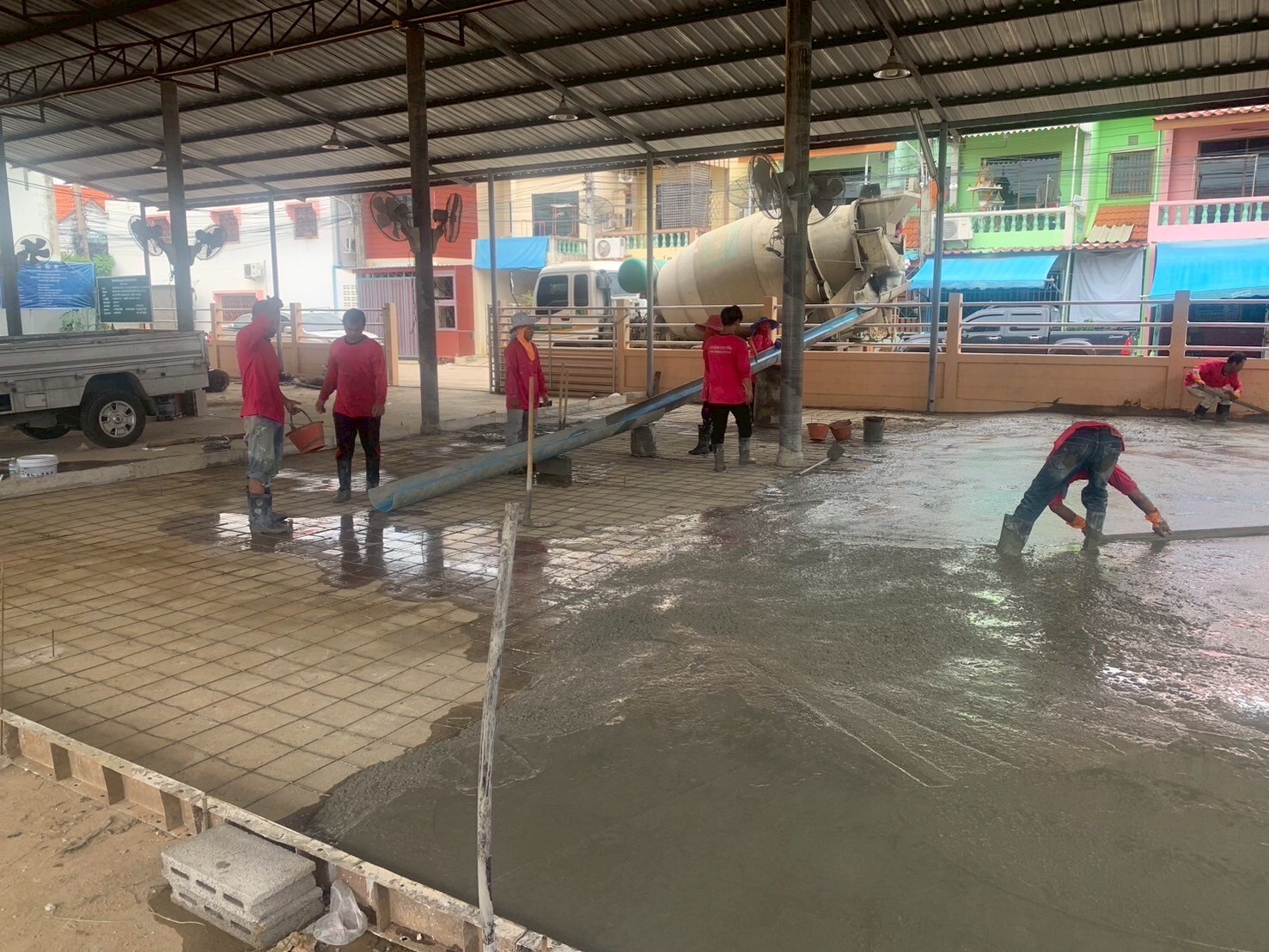 งานต่อเติมศาลาอเนกประสงค์ อบต.ปากแรต อ.บ้านโป่ง