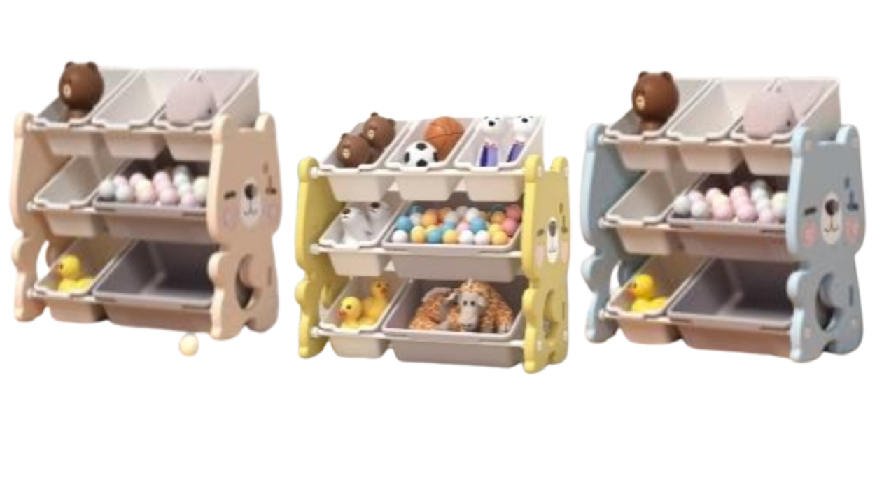 ชั้นวางของลูกหมี 7 ช่อง ,กระบะจัดระเบียบ 3 ชั้น,ชั้นวางของเล่น ,ชั้นเก็บของพลาสติก,เฟอร์นิเจอร์เด็ก,พร้อมส่ง