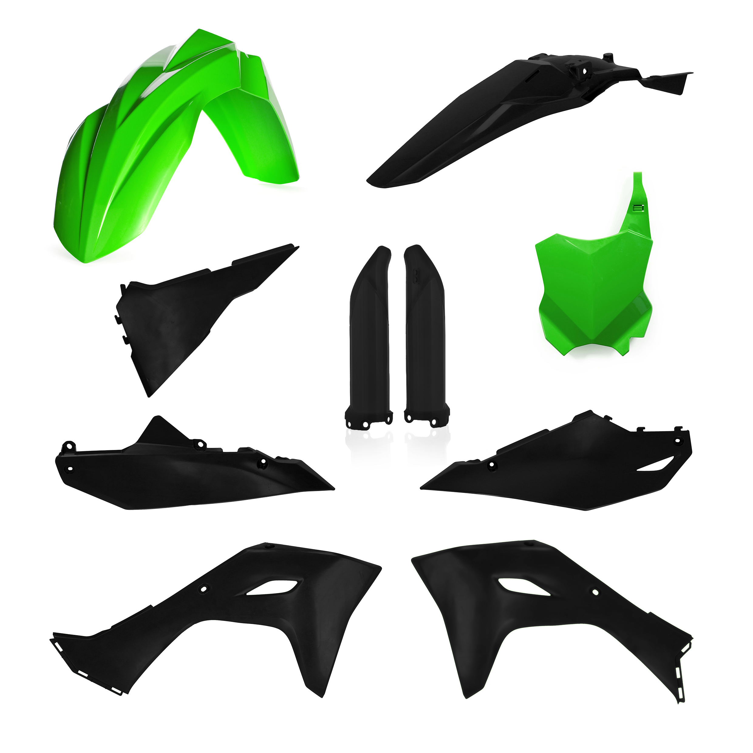 ชุดพลาสติก Acerbis Full Plastic Kit Black/Green - KX250F 25-, KX450F 24-