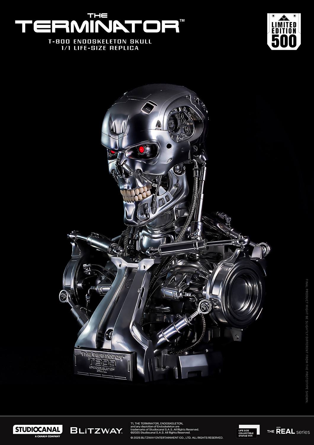 [สั่งจอง]BLITZWAY BW-LS-40201 1/1 : Terminator T-800 Bust Endoskeleton Life Size Replica