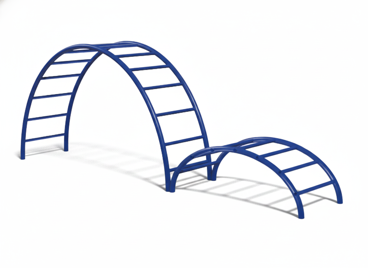 บาร์ปีนป่าย บาร์โหนโค้ง 2 ระดับ เครื่องเล่นสนาม กลางแจ้ง เหล็ก ,บาร์โหน ตั้งพื้น ,ปีนป่าย,ของเล่น สั่งผลิต 10-20 วัน ขนาด80x300x180 ซม.