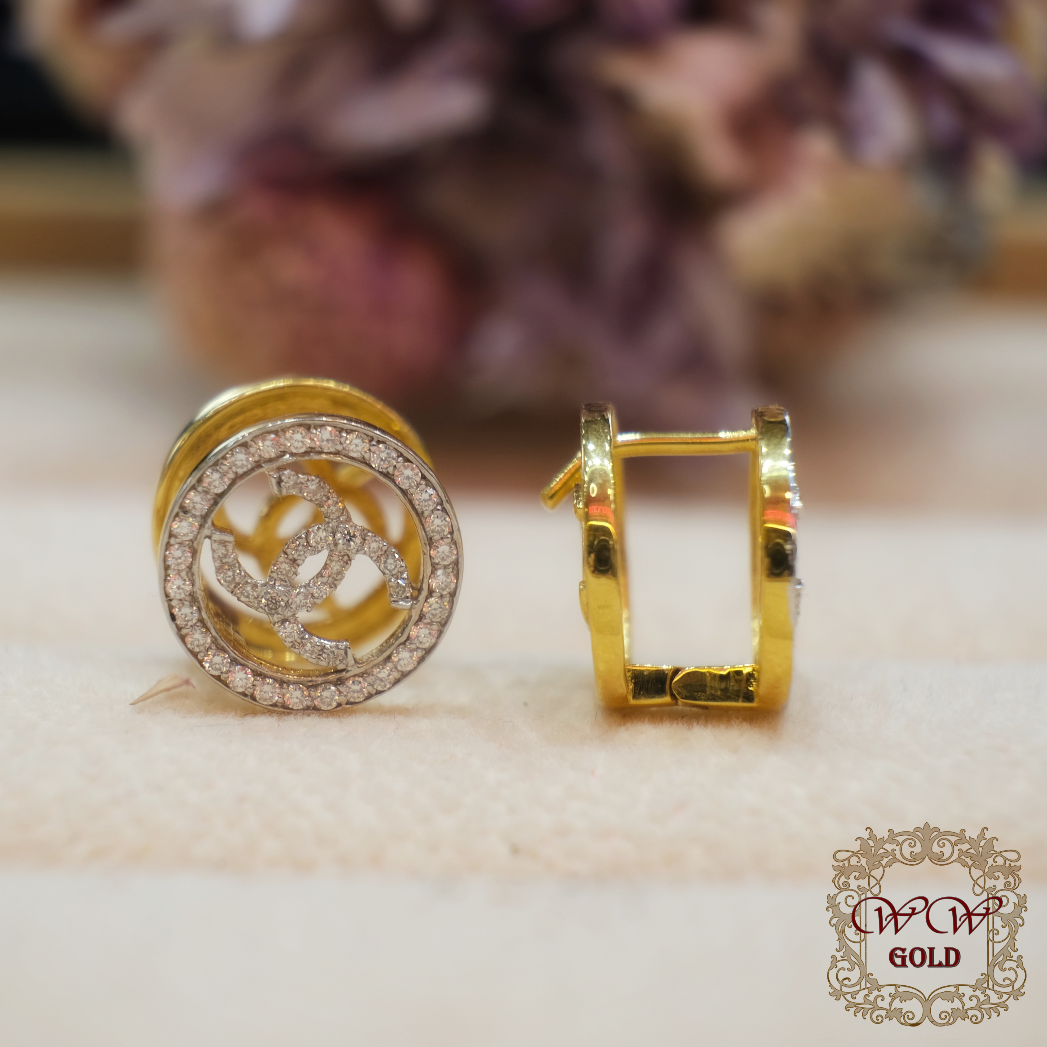 CC back and front earring