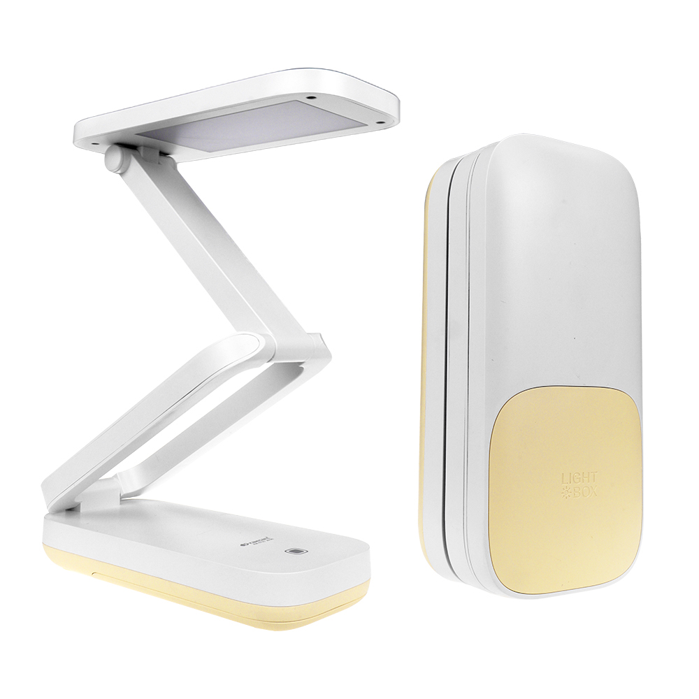 โคมไฟอ่านหนังสือ โคมไฟตั้งโต๊ะ โคมไฟ LED รุ่น KM-6725 แบบชาร์จไฟ ปรับแสงได้ พับเก็บพกพาได้อิสระ