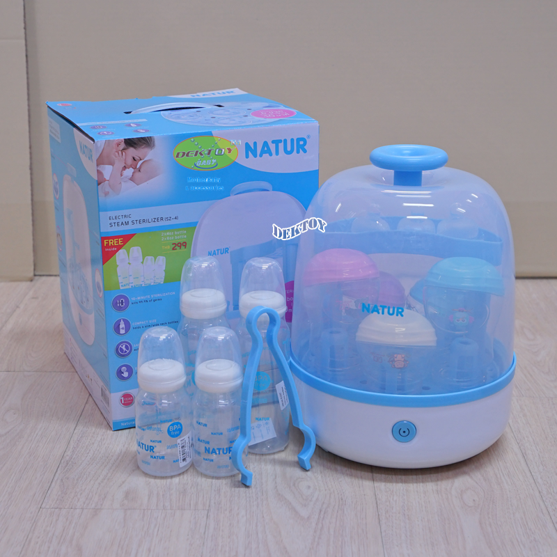 Natur เนเจอร์ เครื่องนึ่งขวดนมไม่อบแห้ง SZ-4 แถมขวดนม4ขวดมูลค่า299บาท