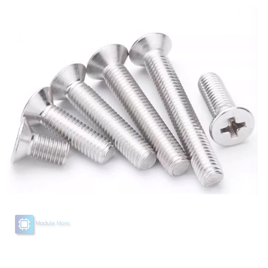 [ 5 ชิ้น ] สกรูหัวจม สแตนเลส M2/M2.5 หัวแฉก 304 stainless steel countersunk phillip head screw