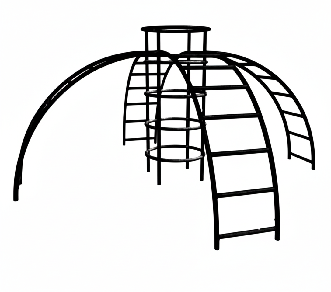 บาร์ปีนป่ายโดม 4 ด้าน, เครื่องเล่นสนาม กลางแจ้ง เหล็ก, บาร์โหน ตั้งพื้น OutdoorPlayground, ราคาโรงงานสินค้าสั่งทำ 10-20 วัน ขนาด 200x200x200 ซม.