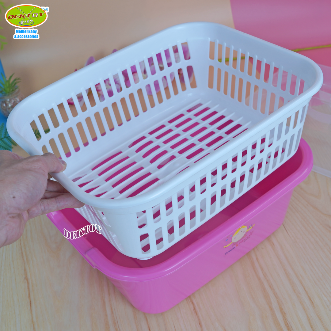 NANNY แนนนี่ ที่คว่ำขวดนมมีฝาปิดแนนนี่ N216 สีชมพู