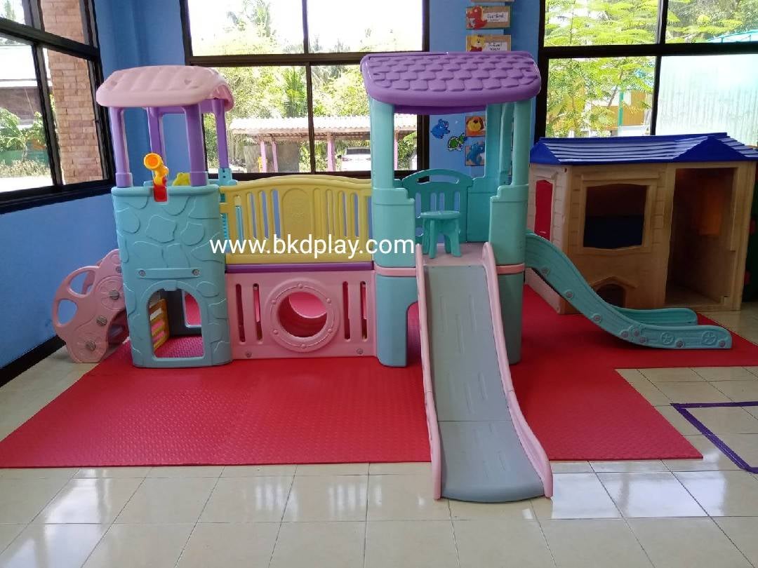 บ้านน้อยคุณหนู 2 ป้อม ราคาต่อ1หลัง ราคาเท่ากัน,สไลเดอร์,กระดานลื่นเด็ก,เครื่องเล่นสนามกลางแจ้ง-ในร่ม ของเล่นเด็ก พร้อมส่ง