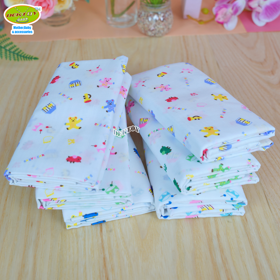 Gold Baby ผ้าอ้อมสาลู 2 ชั้นเกรดA ลายหมีดนตรี Baby Bear 12 ผืน