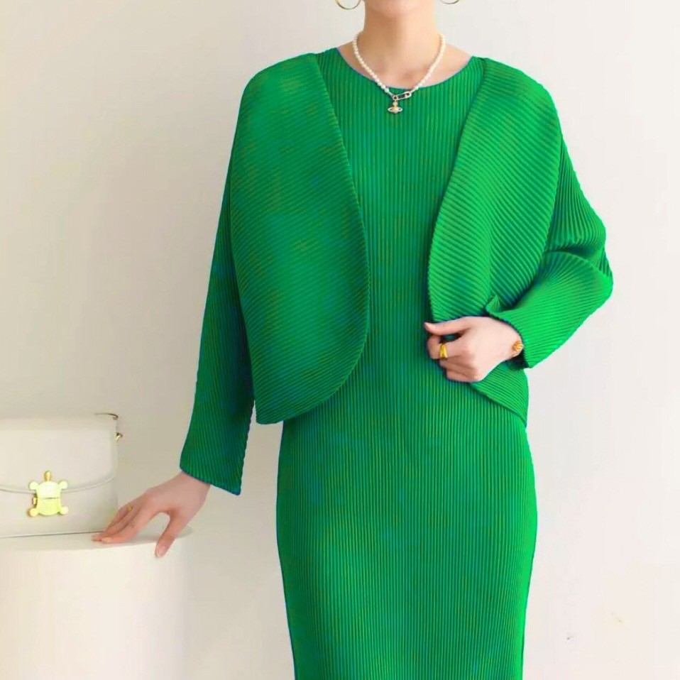 2MUAY รุ่น GJO3095 เสื้อคลุมผู้หญิง เสื้อคลุมพลีทคุณภาพ 6สี FREE SIZE LONG SLEEVE OPEN FRONT THICK PLEAT CARDIGAN