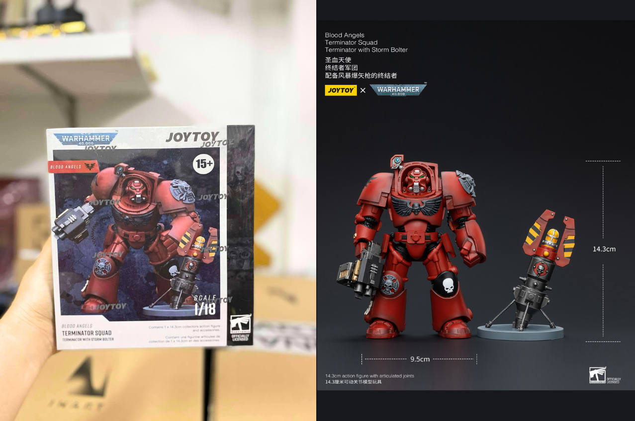 [พร้อมส่ง] Joytoy 1/18 -- Blood Angels Terminator Squad --- JT5871 : Terminator with Storm Bolter