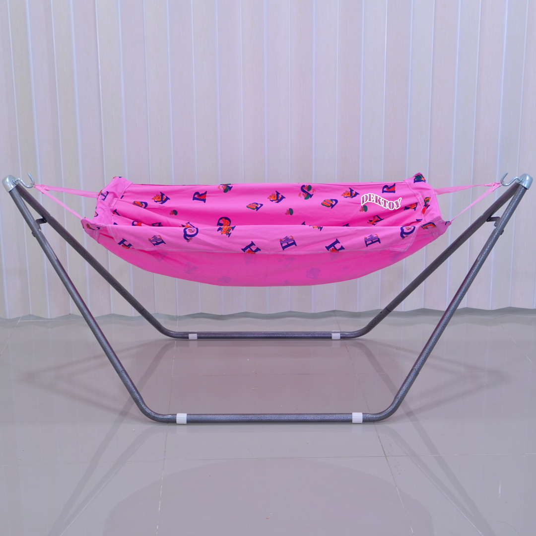 เปลเด็ก เปลเรือพีจี สีชมพู พร้อมมุ้งPGA 001-4