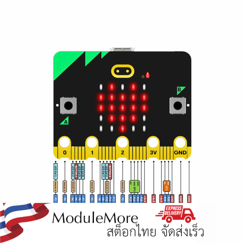 บอร์ด ไมโครบิต microbit v2.0 ของแท้จาก Hiwonder BBC micro:bit V2.0 Built-In Speaker &Microphone for micro bit STEM Education