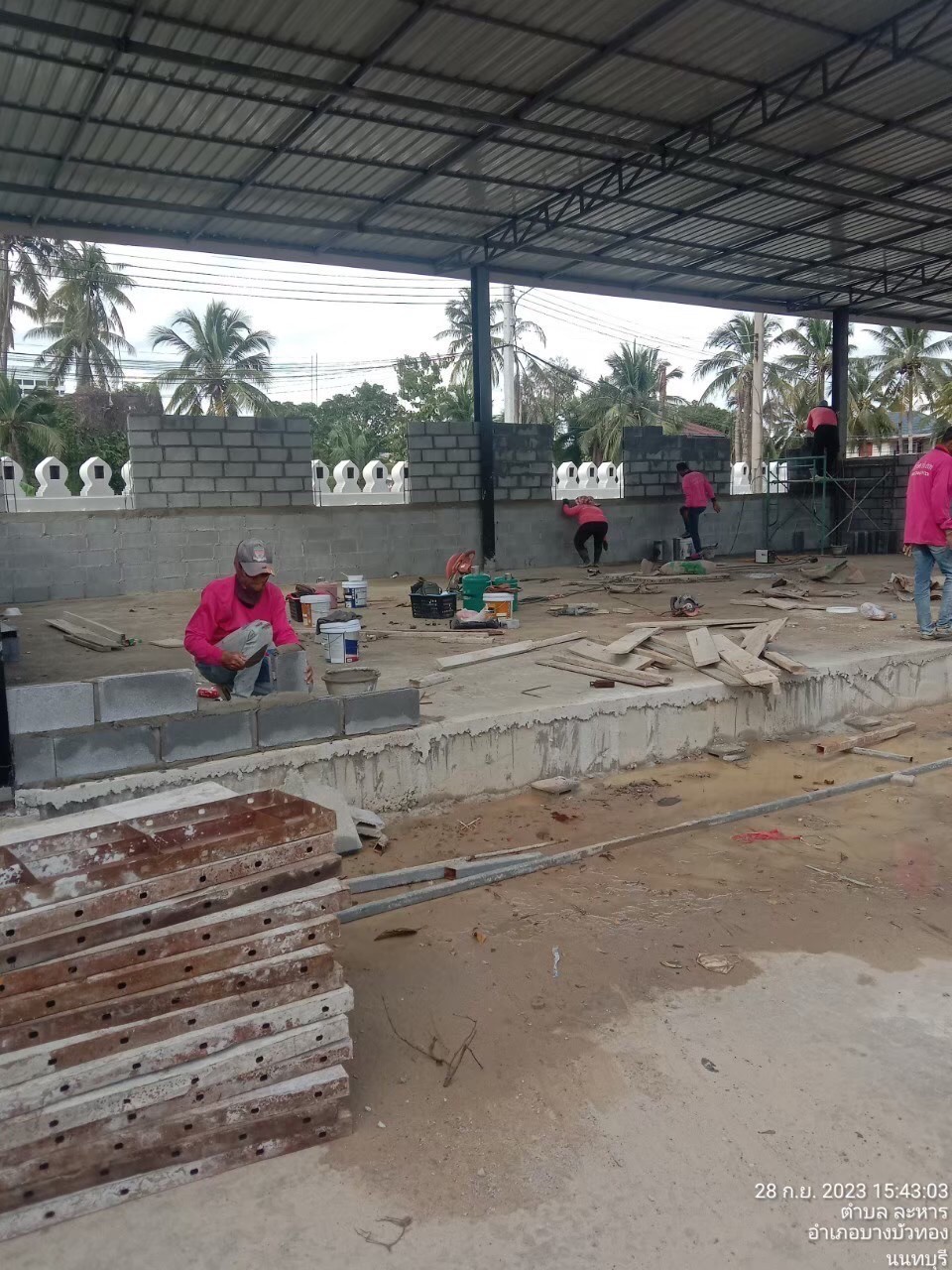 งานสร้างหลังคาคลุมเมรุ วัดบางแพรก