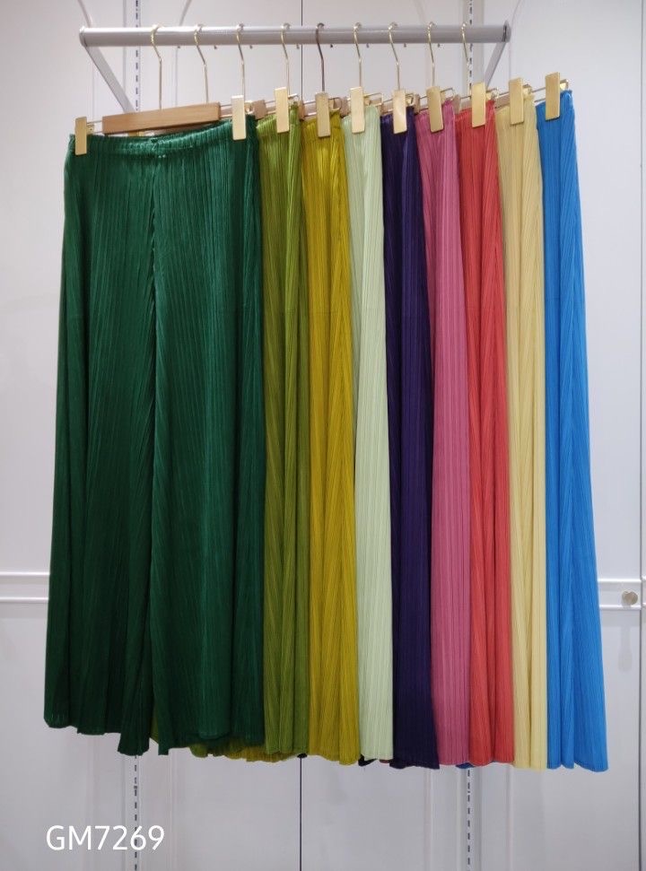 ยาว 36.5 นิ้ว 2MUAY รุ่น GM7269 กางเกงอัดพลีท WIDE LEG PLEATED PANTS 15 สี FREE SIZE