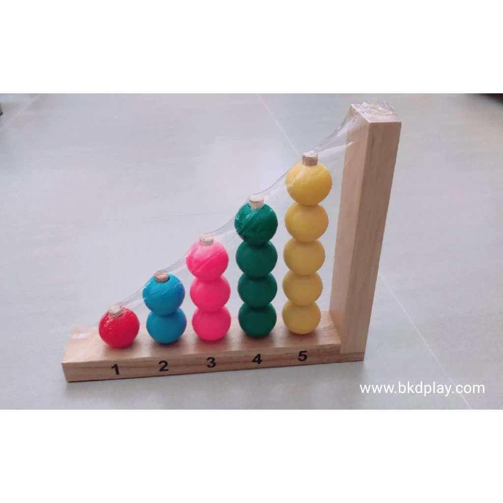 ลูกปัดกลม ลูกปัดสวมหลัก1-5, ของเล่นไม้, ของเล่นเสริมพัฒนาการ, ของเล่นเด็กอนุบาล, สื่อการสอนเด็กอนุบาล