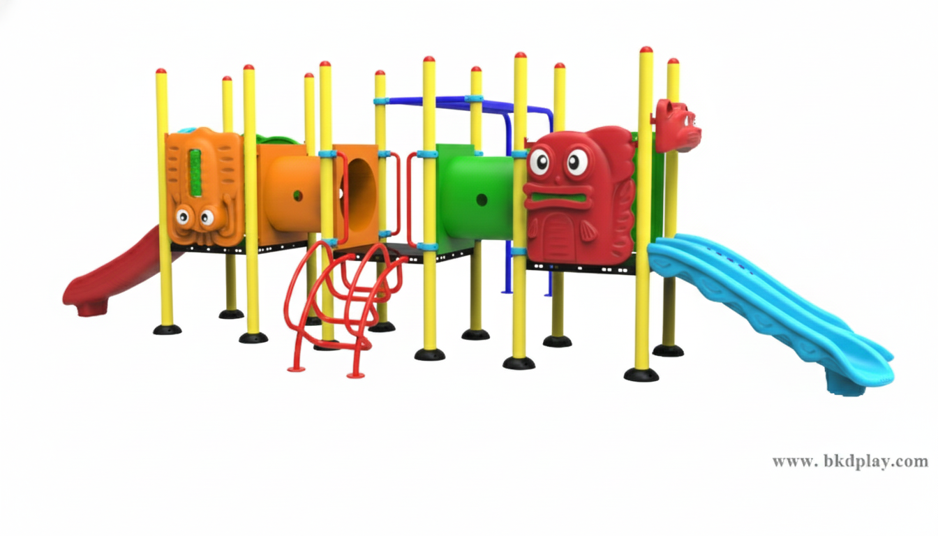 ชุดหอสไลด์-ท่อลอด-บาร์โหน เครื่องเล่นสนามเหล็ก เครื่องเล่นสนามกลางแจ้ง ของเล่น สนามเด็กเล่น สั่งผลิต 10-20 วัน ขนาด: กว้าง 400 x 650 x 200 ซม.