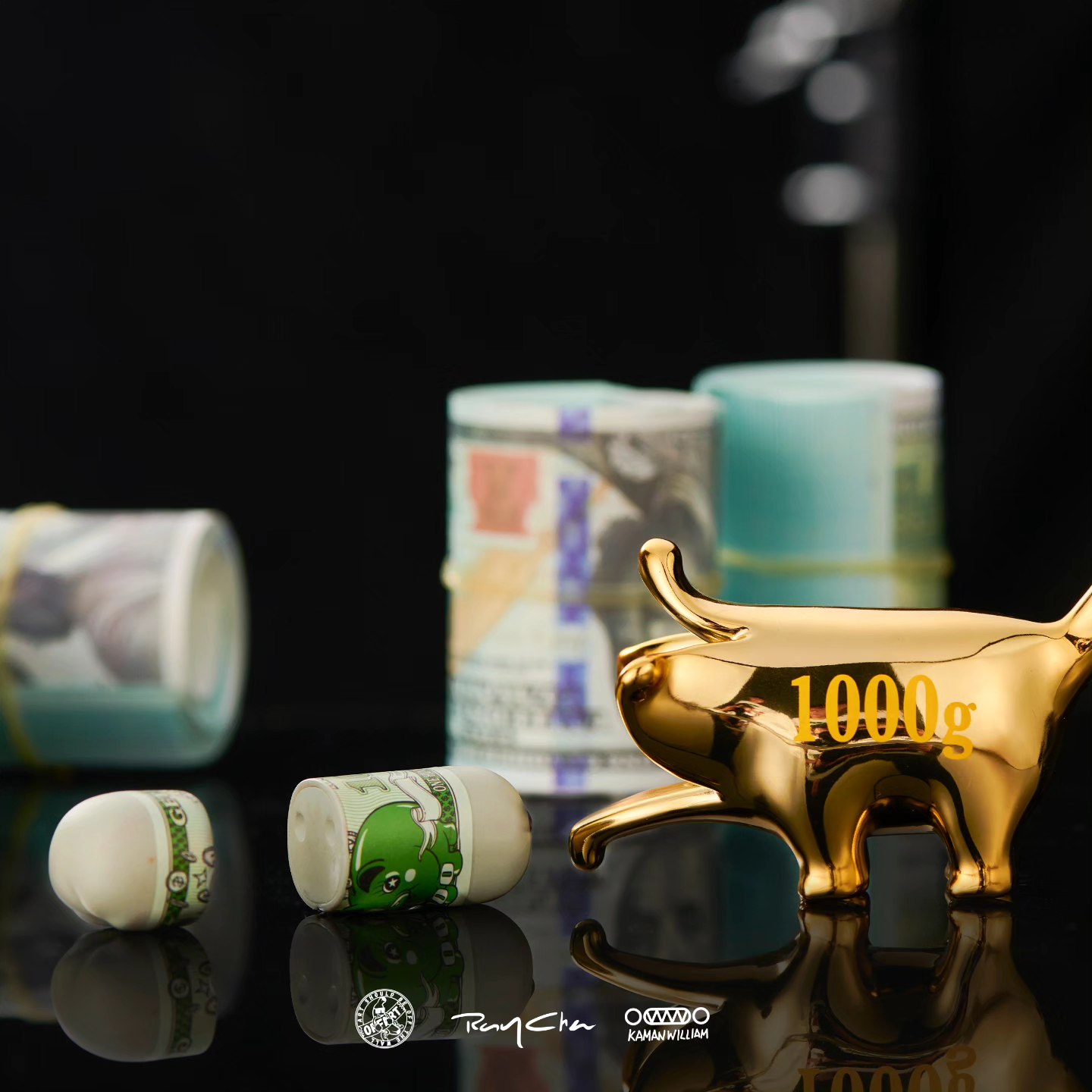 [สั่งจอง]OFFART X Kamanwilliam X RayChan : Gold Fortune Mini Money Bananaer Dog (Gold Chrome-Plated 6.0 Edition)