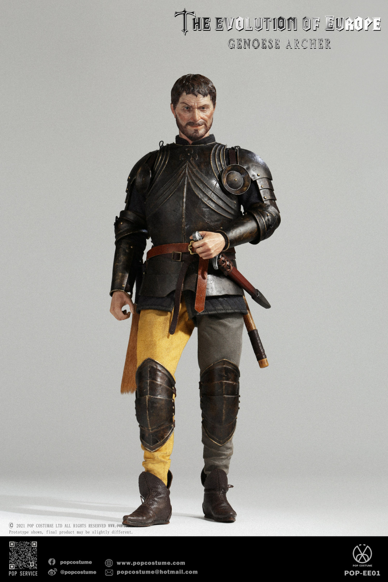 [สั่งจอง]POP COSTUME EE01 1/6 : The Evolution of Europe - Battle of Crécy 1346 French mercenaries-- Genoese crossbowmen Captain