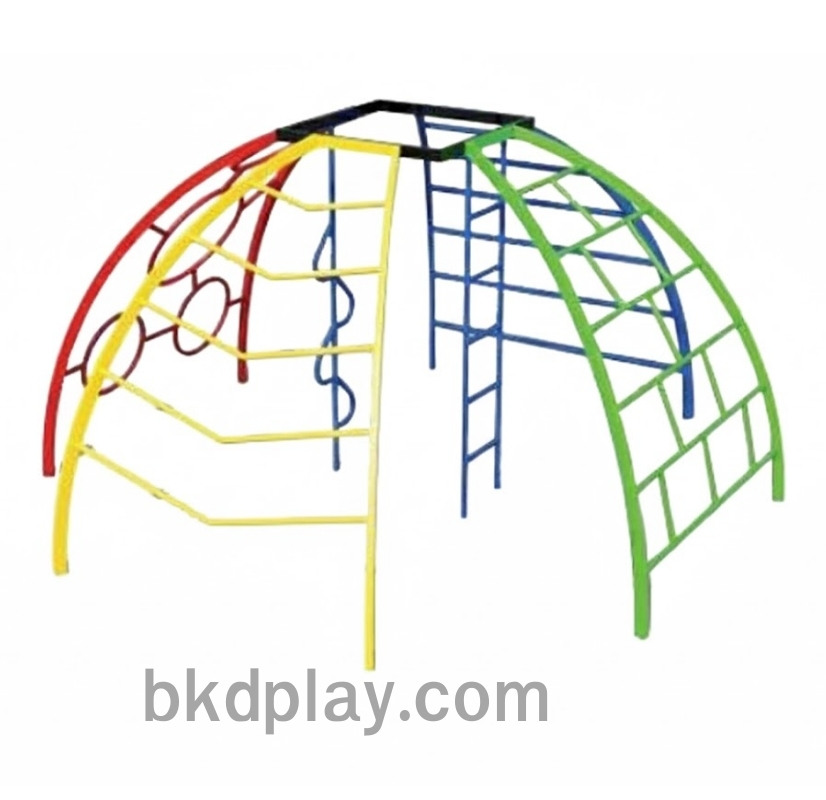 เครื่องเล่นสนามกลางแจ้ง เหล็ก บาร์โหนปีนป่ายโดม 4 ด้าน, บาร์ปีนป่าย ตั้งพื้น OutdoorPlayground, ราคาโรงงาน สินค้าสั่งทำ 10-20 วัน ขนาด 200x200x160 ซม.