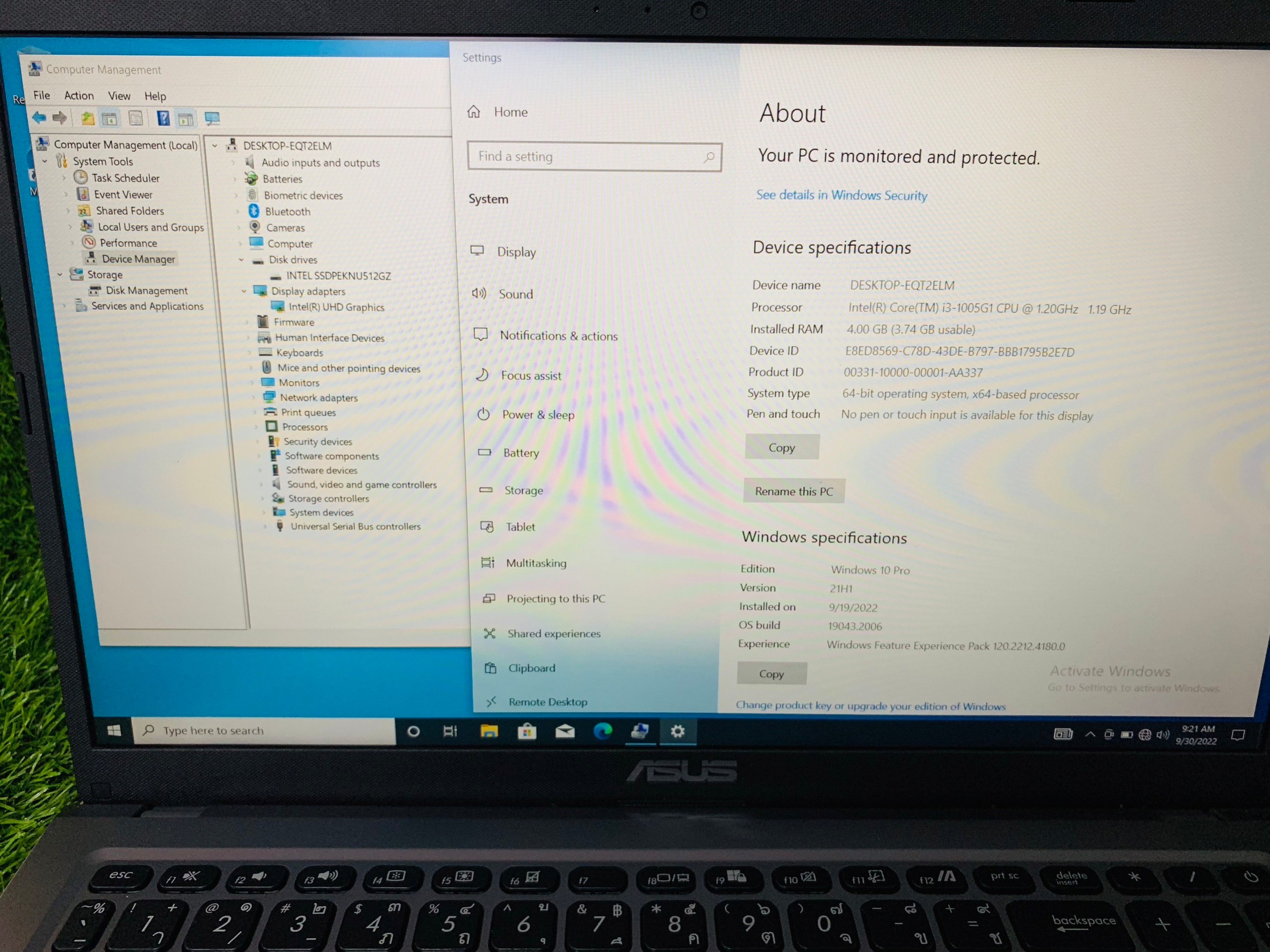 โน้ตบุ๊ค Notebook Asus VivoBook X515JA(i3-1005G1/4GB/M.2 512GB)+Adapter+กระเป๋า จอ๔ลอกเล็กน้อย ไม่มีผลต่อการใช้งาน