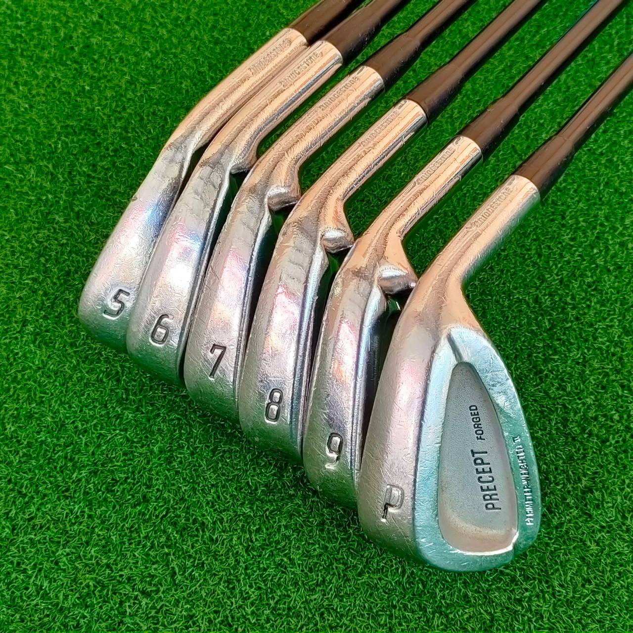 ชุดเหล็ก BRIDGESTONE PRECEPT FORGED มีเหล็ก 5 - 9 เเละ PW ก้าน ALDILA LOW TORQUE เหล็ก FORGED พรีเมี่ยมญี่ปุ่น ก้าน ALDILA ก้านดีมากๆ