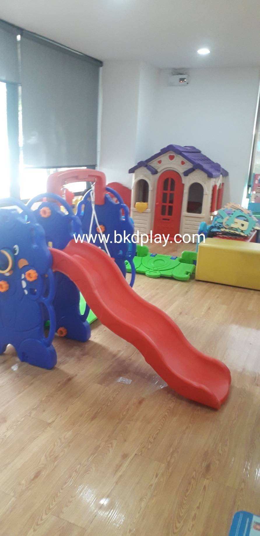 สไลเดอร์3in1 ,ชิงช้า กระดานลื่นช้าง น้ำเงิน แป้นบาส,ของเล่นเด็ก,เครื่องเล่นสนาม สินค้าพร้อมส่ง